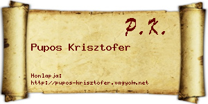 Pupos Krisztofer névjegykártya