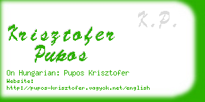 krisztofer pupos business card
